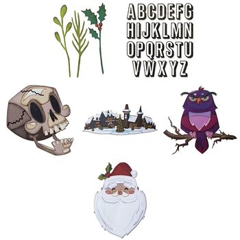 

2020 Hot New Leaves Animal Letter Metal Cutting Dies Foil and Skull Owl Scrapbooking For Christmas Crafts Card Making no stamps