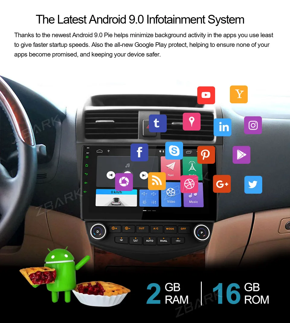 Flash Deal 10.1 inch Android 9.0 Car Stereo Radio Player WIFI OBD DAB RDS GPS for Honda Accord 2002 2003 2004 2005 2006 2007 NO DVD YHYGMA2 2