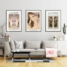 Vitage Alphonse Mucha Poster French Abstract Canvas Painting Boho Neutral Art Print Modern Wall Picture Living Room Home Decor