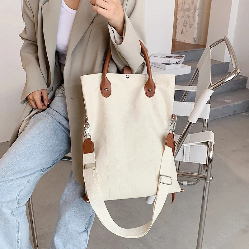 Weysfor Women Canvas Crossbody Bag Ladies Casual Shoulder Bag Foldable Reusable Shopping Tote Bags Beach Bag Female Canvas Bag