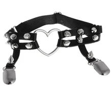 Набор из 2 женских кожаных подвязок с заклепками в стиле панк-рок, облегающий костюм