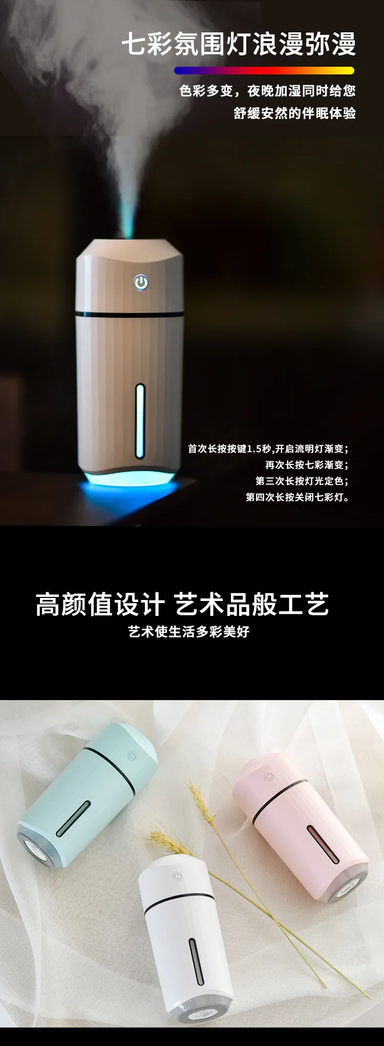Стиль лотерейный увлажнитель, настольный Автомобильный Мини USB увлажнитель, цветная атмосфера, маленькая ночная лампа, подарок на заказ