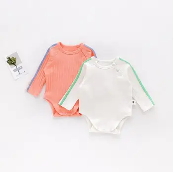 

2020 new wholesale baby girls patchwork romper full sleeve spring kids girls jumpsuit 0-2t