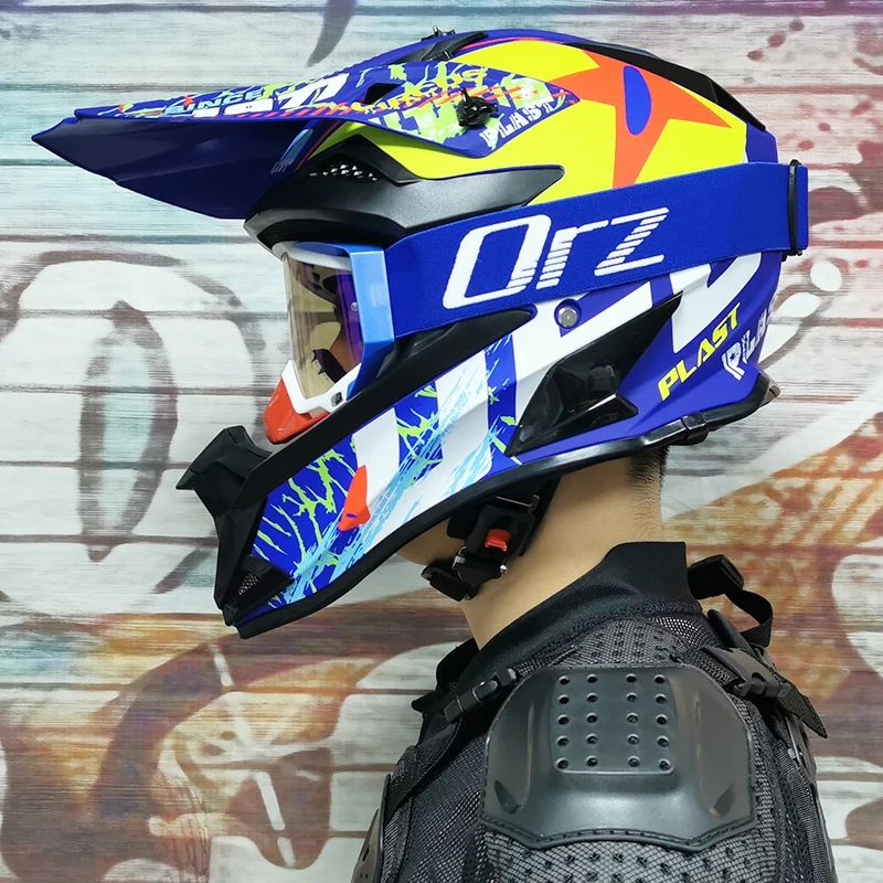 Adult Motocross Helmet Dirt Bike ATV Motorcycle Helmet Road Downhill Motorbike  Full Face Helmets Gift MTB Racing Helmet Protector Muti-Color Helmet Set  Goggles Off-Road Racing Bike Motocross Protector 