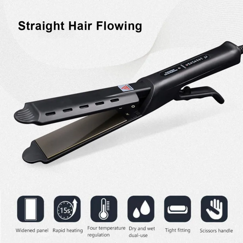 Выпрямитель для волос Паровая функция плоский керамический инструмент для выпрямления волос женский инструмент для укладки волос сухой и влажный двойное использование
