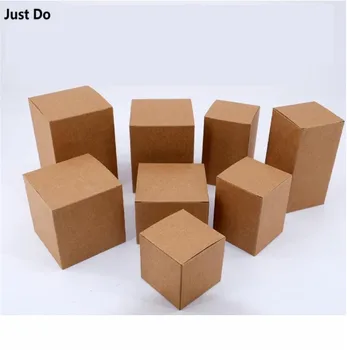 

50pcs 5*5*5cm kraft paper box 6*6*6cm cosmetic jars packaging box white paper gift box 7*7*7cm