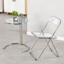 Chaise pliante en acrylique transparente, rouge, pour Restaurant, salle à manger, moderne, Simple, magasin de vêtements, Photo, Dressing