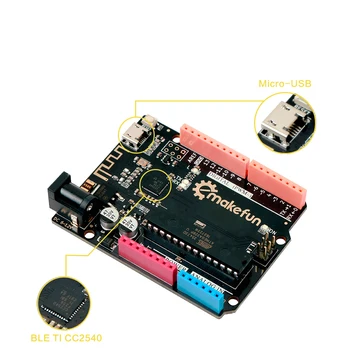 

BLE Development Board for Arduino R3 Micro Interface and BLE T1 CC2540 Bluetooth 4.0 Wireless Module ,Base on ATmega328P