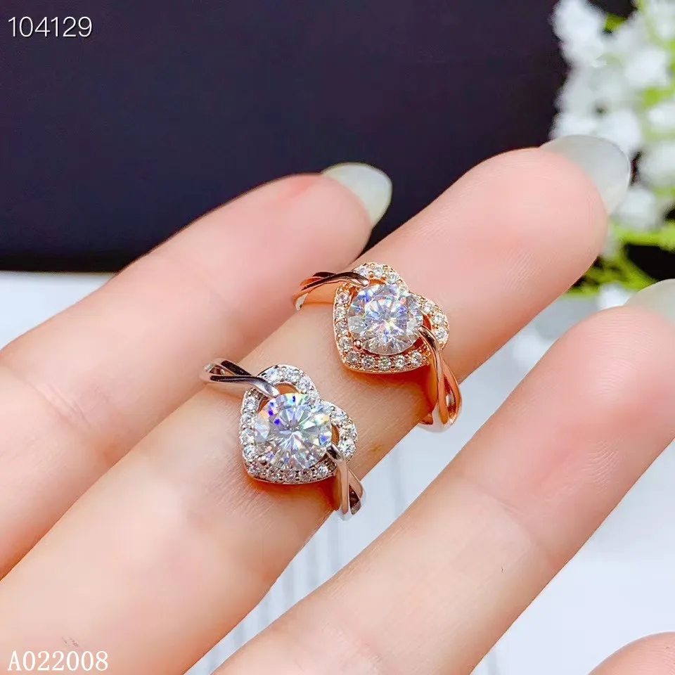 

KJJEAXCMY Fine Jewelry 925 Sterling Silver Inlaid Mosang Diamond Ladies Ring Trendy Support Detection