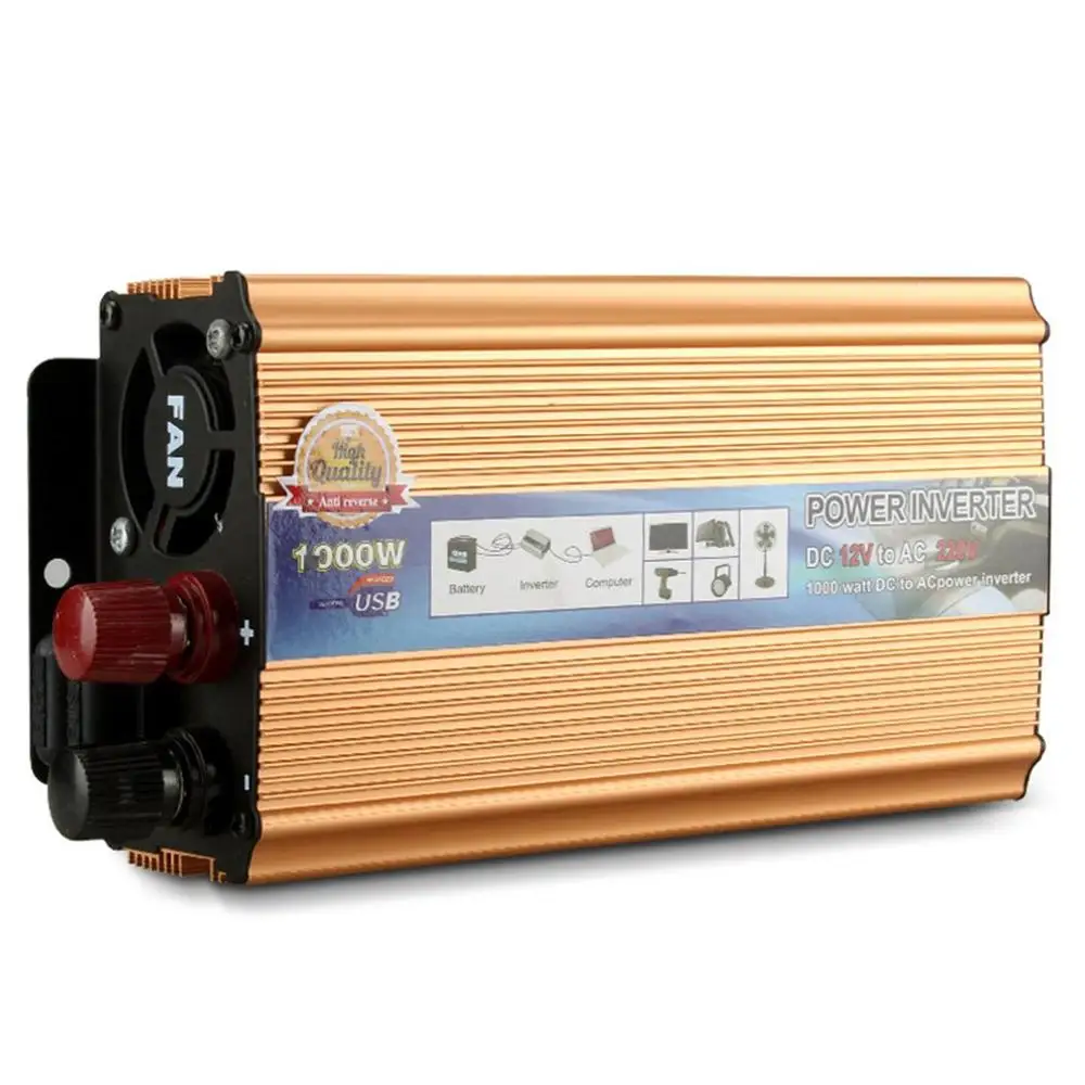 Модифицированный синусоидный инвертор DC 12 V/24 V к переменному току 220V 1000W с универсальным гнездом USB Порты и разъёмы для автомобиля на солнечной батарее Мощность инвертор