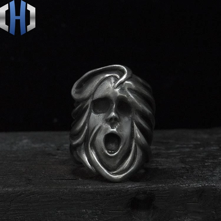 

Original Works Shouting Girl Handmade Silver 925 Silver Ring Dark