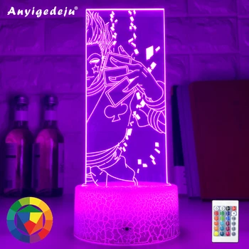 

Acrylic 3d Night Light Led Color Changing Nightlights for Kids Bedroom Decoration Light Anime Hunter X Hunter Hisoka Lamp Gifts