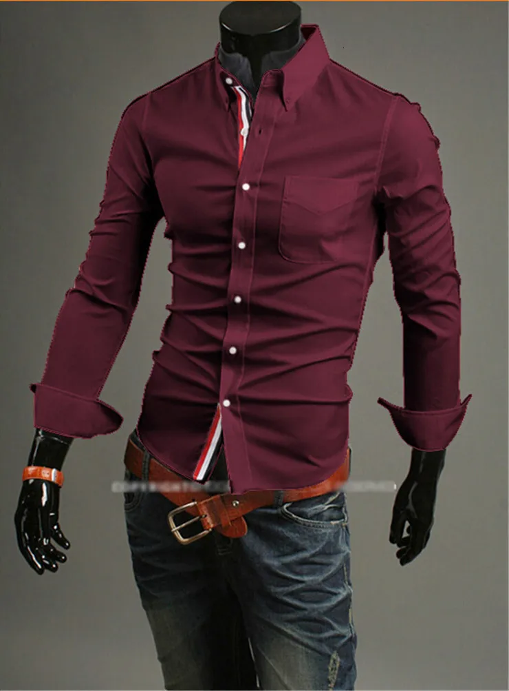 Хит, Мужская модная рубашка с длинным рукавом, деловая Повседневная приталенная рубашка с длинным рукавом, Мужская одежда, дешевая