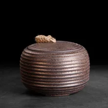 Креативный набор для хранения чая, комплект крышек, керамическая грубая керамика, уплотнительная банка, винтажные чайные банки, коробка для чайной посуды, аксессуары, контейнер для декора