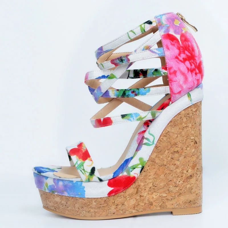 bright floral heels