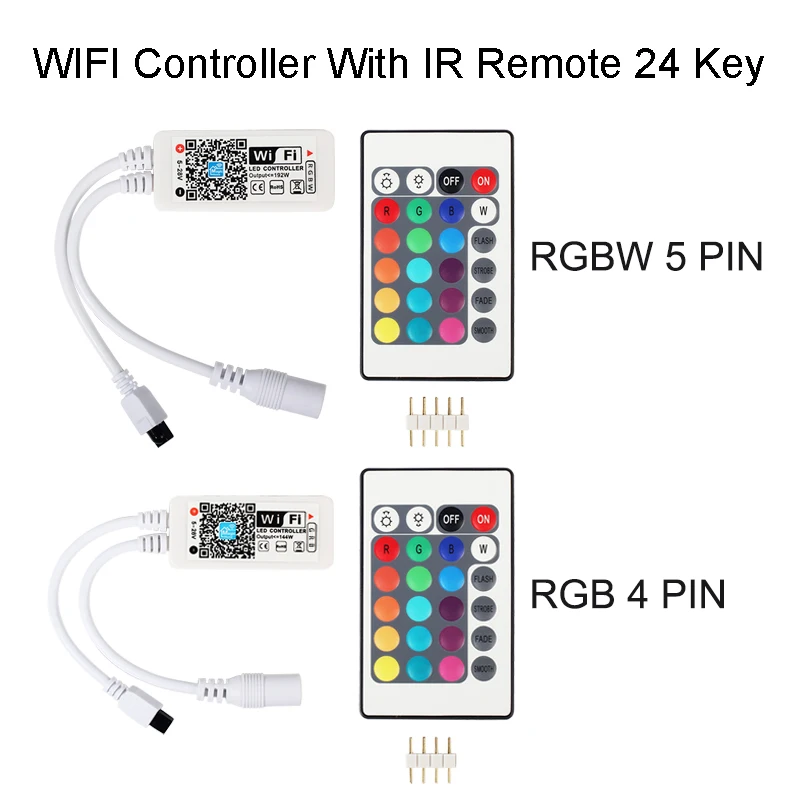 DC5-24V Wireless WIFI LED RGB Controller RGBW Controller IR / RF Remote Control IOS/Android for LED Strip RGB RGBW RGBWW