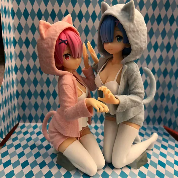 Re Zero Hajimeru Isekai Seikatsu Rem Ram Аниме Фигурка Эмилия волшебник ПВХ игрушки Коллекционные Фигурки Рождественский подарок