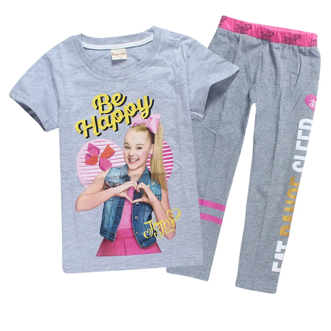 JOJO SIWA/ Детские футболки хлопковые футболки для маленьких девочек комплекты с короткими рукавами для мальчиков и девочек футболки Одежда для девочек 10-12 лет
