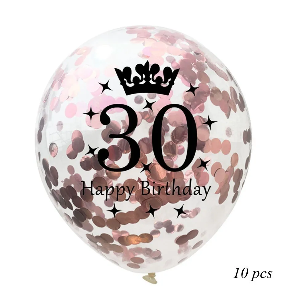 Rose gold 30th Одноразовая посуда День рождения воздушные шары позолота бумажный стакан с соломинкой украшение стола свадебные принадлежности бумажные салфетки для декупажа - Цвет: Rose gold 30th