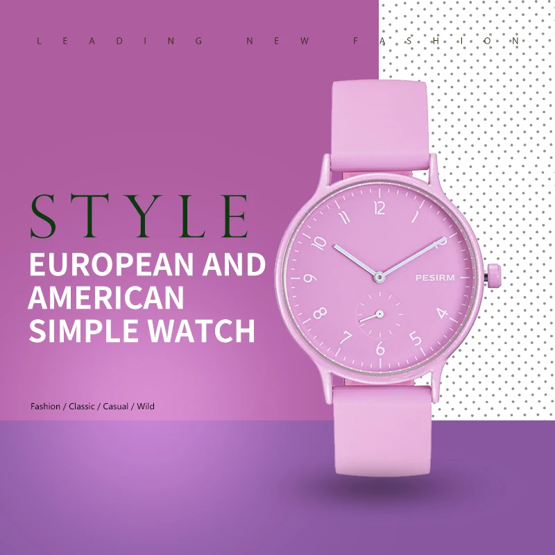 

PESIRM Famous Brand Sports Waterproof Colorful Fashion Bracelet Relogio Women Quartz Watches Student