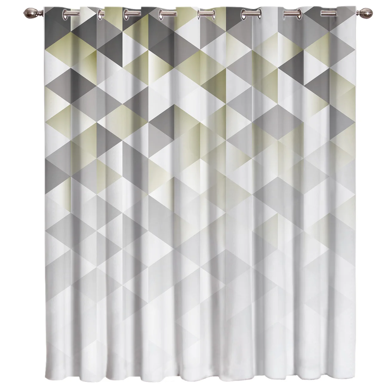 Geometric Gradient With Mosaic Triangle Room Curtains Large Window Living Bathroom Indoor Fabric Home Decoration | Дом и сад