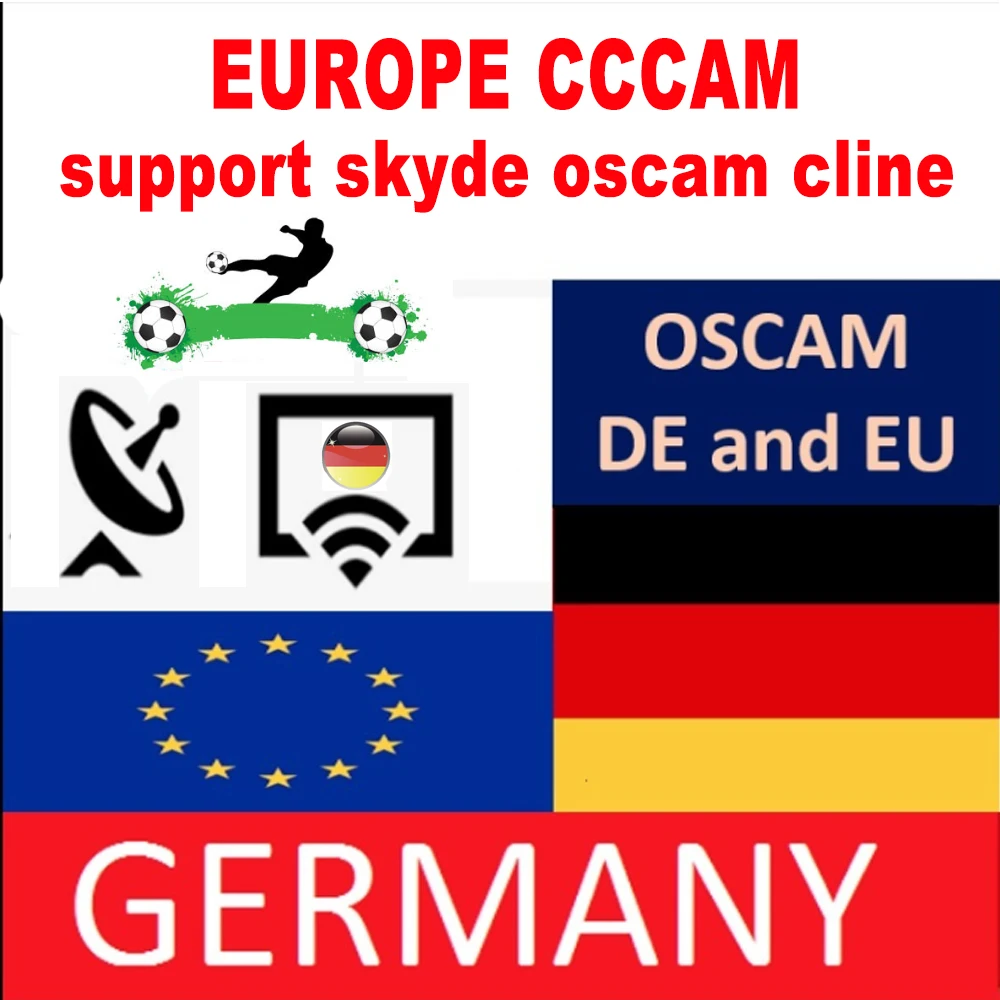 

OSCAM Germany Cccam cline for 1 year Europe CCCAM Spain Portugal Poland Stable Server HD for DVB-S2 Satellite Receiver Receptor