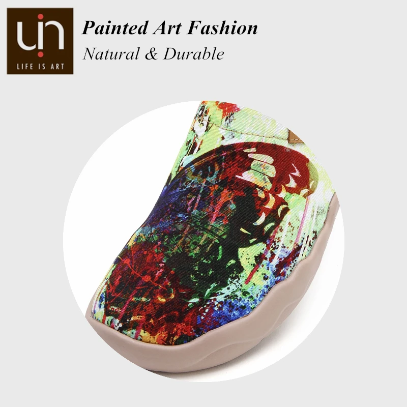 Billige UIN Schmetterling Hand bemalt Kunst Leinwand Schuhe für Frauen Breite Füße Komfort Müßiggänger Leichte Casual Damen Weiche Turnschuhe