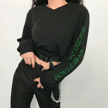 

Women Sexy Print Hoodies Navel Sweatshirt Riverdale Pullovers Long Sleeve Tops Hip Hop Crop Top Shirt Pullovers Clothes