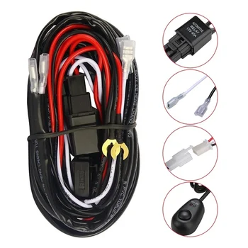 

Wire Harness 2M 12v 24v 40A Harness Relay Loom Cable Kit Fuse for Autopilot Off-road Led Work Light Car LED Light Bar Wire