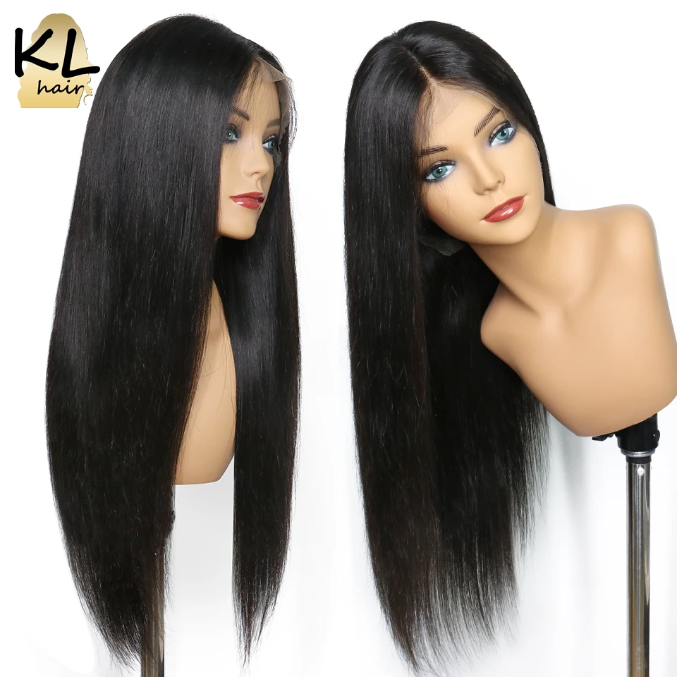 Lace Front Human Hair Wigs Pre Plucked Hairline Baby Hair 8-26 Inch 13x4 Peruvian Remy Human Hair 150 Density Lace Front Wigs KL