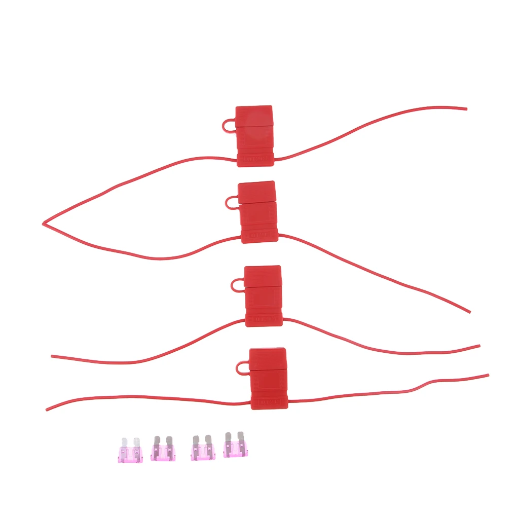 4pcs 20GA Gauge APM /ATM MINI Blade Inline Fuse Holder Car Truck Marine Boat