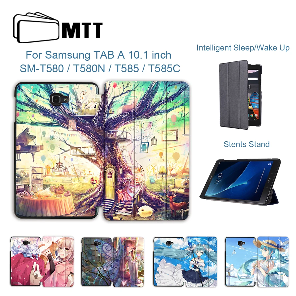 MTT чехол для samsung Galaxy Tab A A6, 10,1 дюймов, SM-T580, T585, мультяшный аниме, из искусственной кожи, откидная подставка, чехол для планшета, защитный чехол