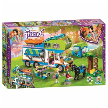 

Friends Series City Outing Camper Bus Car Girls Food Market 82111 10495 Compatible with Lepins Building Block Toys Girls