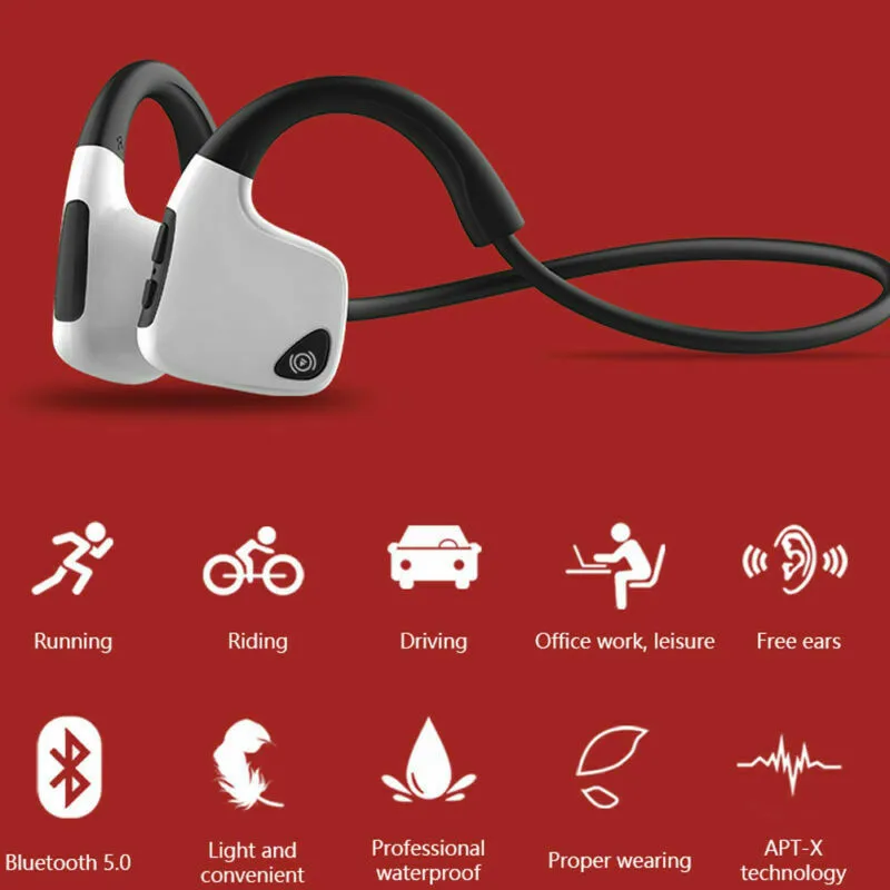 

R9 5.0 Bone Conduction Bluetooth Headsets Wireless Headphones Bluetooth 5.0 Sport Handsfree Headphone For Fitness Hiking Driving