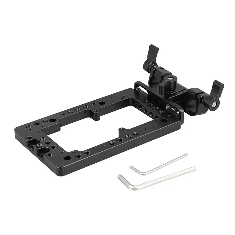 CAMVATE Double-faced Battery Plate Annular Type With Adjustable 15mm Rod Clamp 360° Swivel C2204