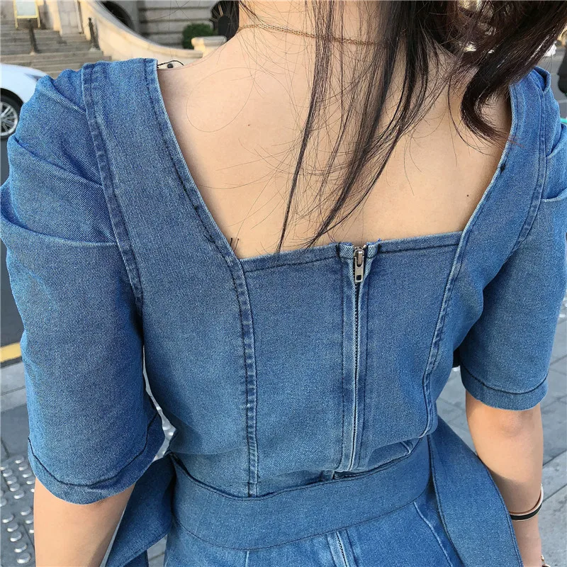 Women Fashion Blue Denim Jumpsuits 2020 Spring Summer Retro High Waist Wide Leg Pants Bodysuits Loose Casual Slim Jeans Rompers Women Fashion Blue Denim Jumpsuits 2020 Spring Summer Retro High Waist Wide Leg Pants Bodysuits Loose Casual Slim Jeans Rompers
