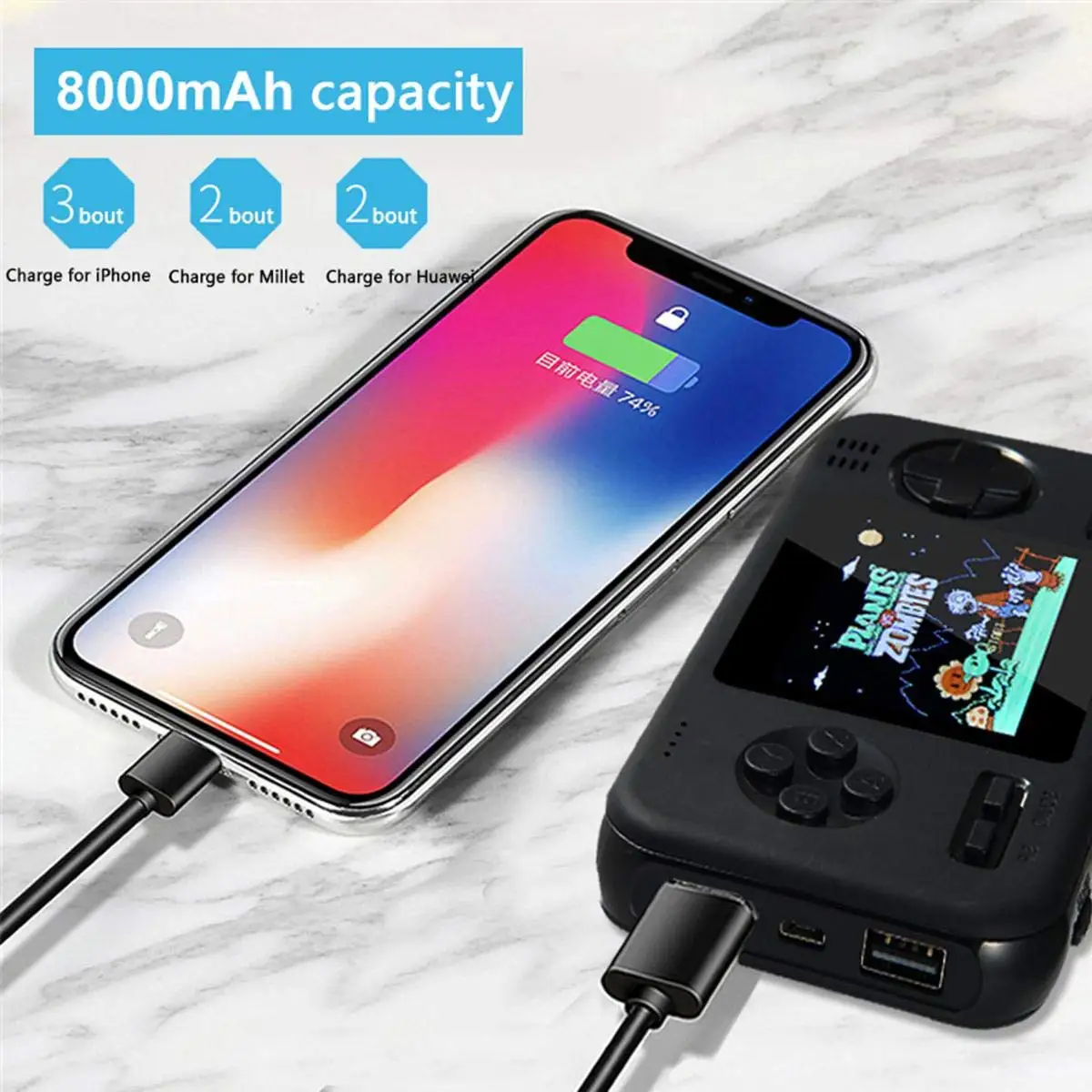 416 Games Retro Game Console Travel Portable Gaming System,Power Bank 8000MAh Battery 2.8 Inch Color Screen Handheld Game Machin 416 Games Retro Game Console Travel Portable Gaming System,Power Bank 8000MAh Battery 2.8 Inch Color Screen Handheld Game Machin