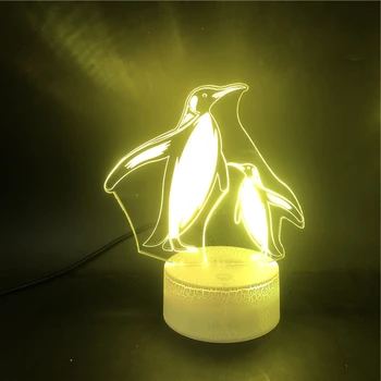 

Mother and Kids Penguin Alarm Clock Base Led Night Light Touch Sensor Lamp Bedside Hot Selling Bluetooth 7 Color with Remote