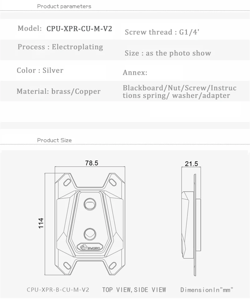 bykski Water Cooler for RYZEN3600 RyzenAM3/AM4 TR4