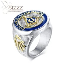 SIZZZ Factory direct stainless steel Masonic will cast European and American fashion men's ring