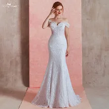 RSW1586 нигерийское Новое Африканское свадебное платье русалки с открытыми плечами роскошное свадебное платье расшитое бусинами