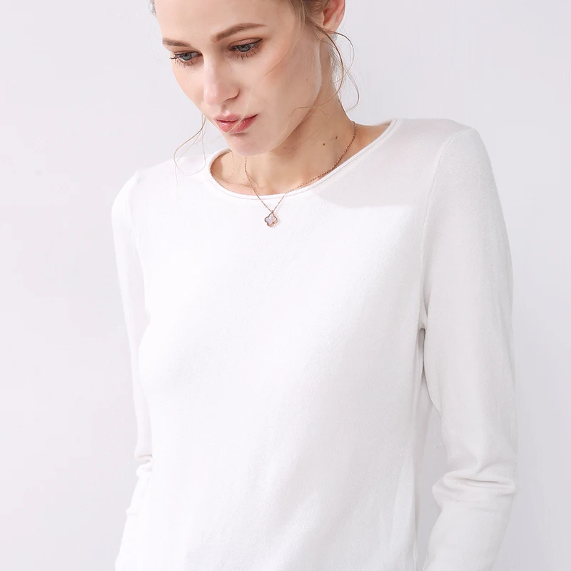 Белый LHZSYY 2019Autumn Winter New Women's Curling Neck Neck Knit Short Sweater Fashion Solid Color Wild Pullover Warm Bottoming Shirt - Цвет: Белый