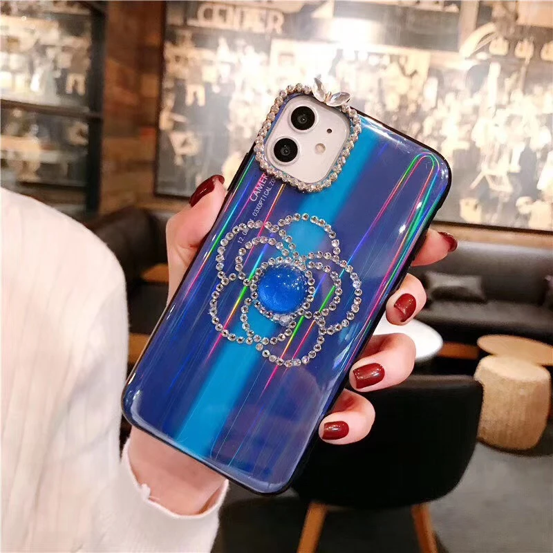 Fashion blue Роскошный модный чехол для девочки для iphone 11 чехол Pro Max mate iphone XR XS Max X 11 11por max 7 8 Plus чехол с драгоценным камнем Aurora чехол s - Цвет: Fashion blue