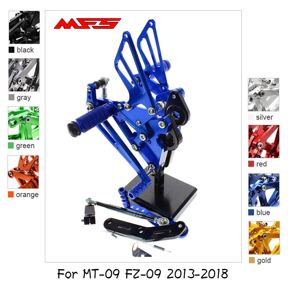 Комплект подножек MFS для мотоцикла Регулируемые подножки Yamaha MT09 FZ09 2013 2014 2015 2016 2017