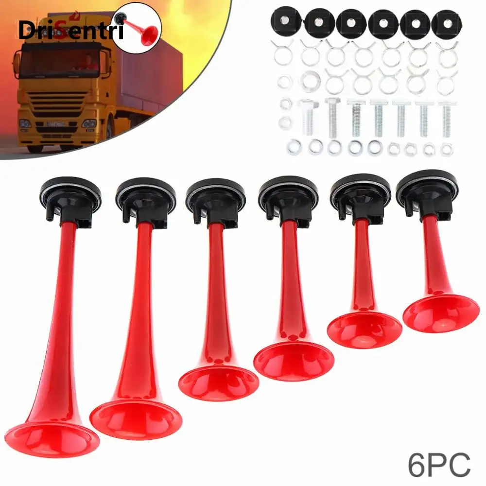 

12V 178DB Super Loud Red Six Trumpet Electronically Controlled Car Air Horn with Compressor for Cars / Trucks / Motorcycles