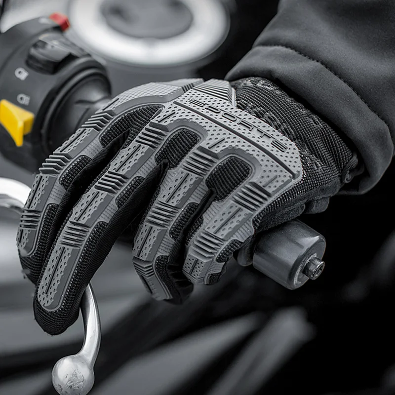 ROCKBROS Bicycle Gloves Full Fingers Shock-absorption Touch Screen Men MTB Bike Cycling Motorcycle Sportswear Spring Autumn