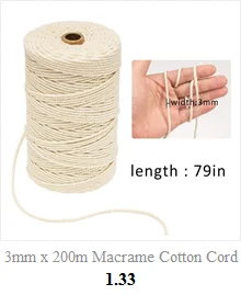 Macrame хлопковый шнур для настенного подвесного Ловец снов 3,5 мм x 100 м веревка шнурок для ремесла DIY ручной работы домашнего декоративного питания