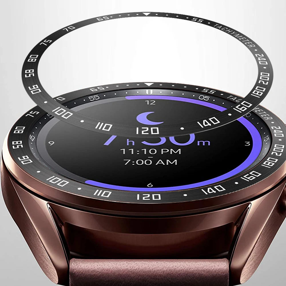 Kov luneta prsten obal pro Samsung galaxy hodinky 3 45mm 41mm řemen lepidlo pouzdro chytrá hodinky pro galaxy hodinky 3 příslušenství nový