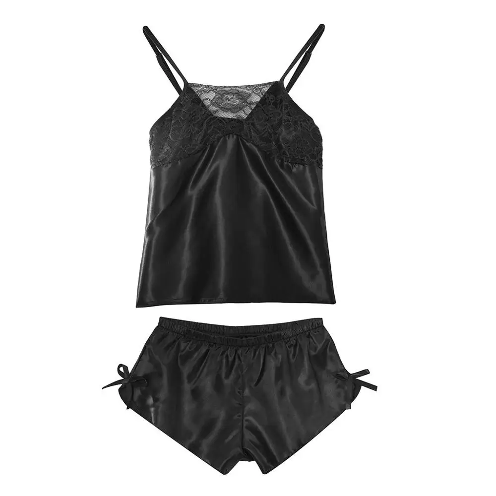 

1Set Sexy Women Lace Sling Sleepwear Braces Shirts + Shorts Underwear Pajamas Robes Home lingerie Dreess Clothing