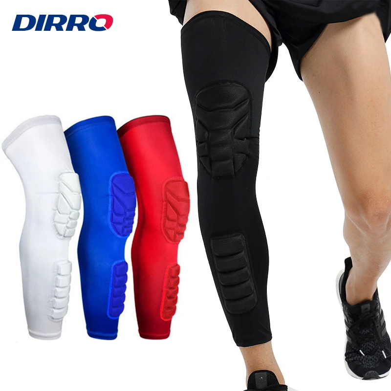 

DIRRO 1pc Anti-Collision Knee Pads Adult Professional Long Sport Kneecap Brace Support Leg Sleeve Gym Legging
